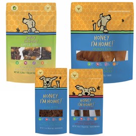 Honey I'm Home Ear Chews, Apple Jerky, Lung Bites, Udder Sticks Dog Treats Fab Feast Variety Pack