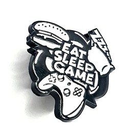 Eat Sleep Game Repeat Gamer Metal Enamel Pin Badge, Metal