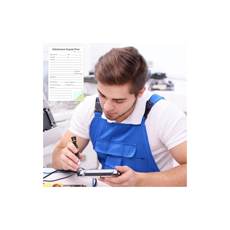 Generic 300 Sets Maintenance Request Forms, 3 Part Carbonless, 6
