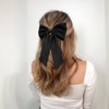 3 Pieces Black Hair Bow Clips Satin Ribbon Hair Bow