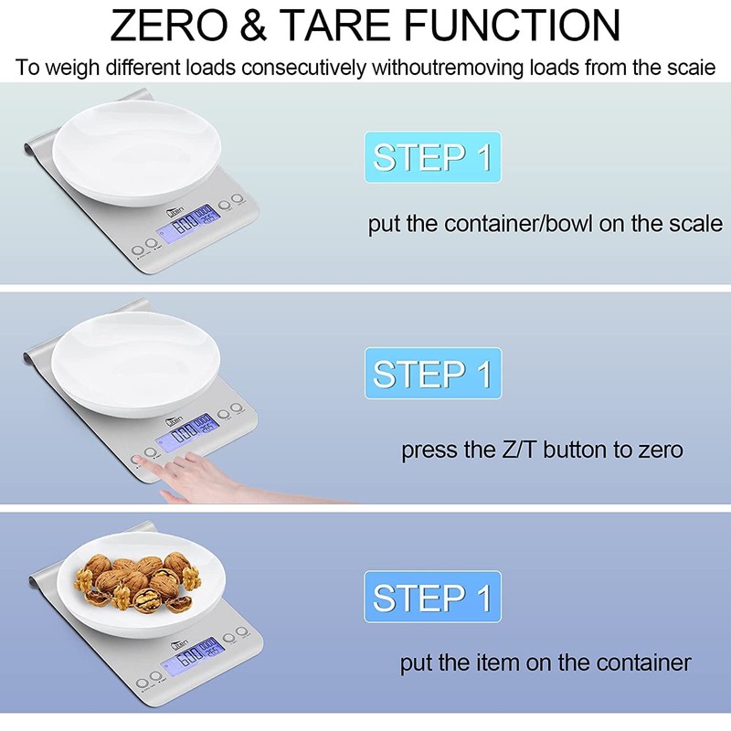 Kitchen Scale, Uten Digital Kitchen Scales Ultra Slim Multifunction Stainless