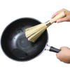 HugeDE 2 Pcs Traditional Natural Bamboo Wok Brushes Bamboo Pot