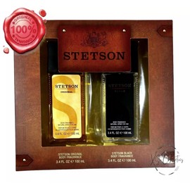 STETSON SET 2Pc's  Original + Black (3.4 fl oz Body Fragance each)- NEW