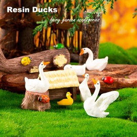 Chuxin Mini Resin Animals to Hide, 36pcs Tiny Ducks Fairy Garden Accessories Landscape Micro Decor