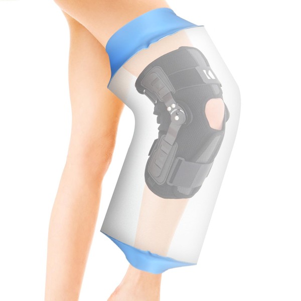 KEEFITT Waterproof Knee Cover for Showering, Elastic Silicone Knee Shower