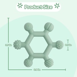 Meartchy 3 Pack Baby Teething Toys, BPA-Free Silicone Baby Teether Toys Teething Relief, Chew Toy for Babies 6-24 Months (Green & Blue & Pale Pink)