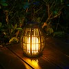 Solar Garden Lantern LED Outdoor Solar Lantern Waterproof Decorative Rattan