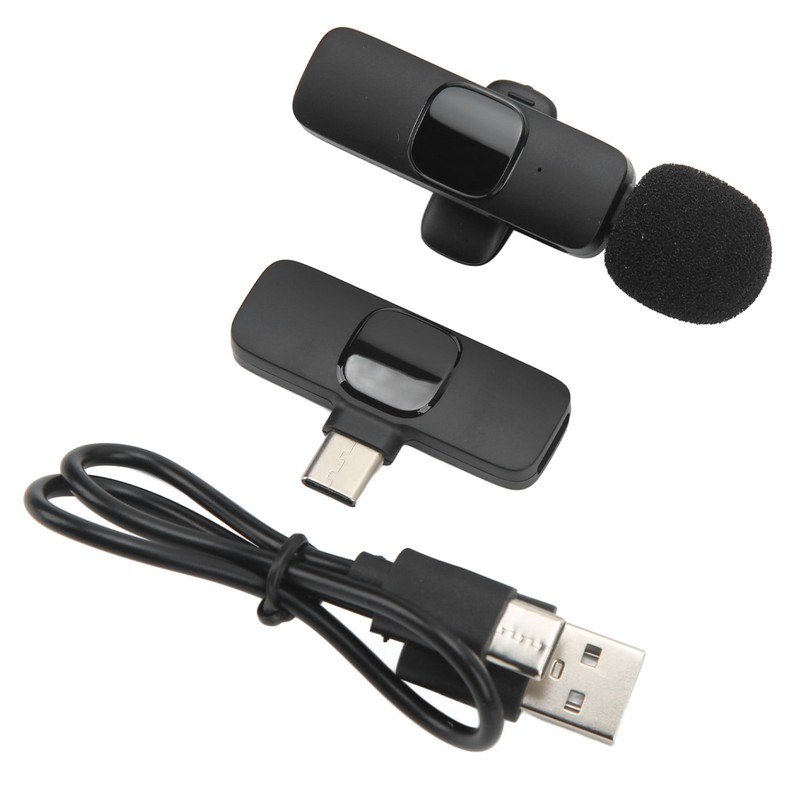 Wireless Lavalier Microphone Intelligent Noise Cut Automatic Pairing Compact Microphone