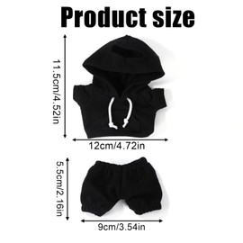 Cute Doll Clothes, Funny Fashion Style Hoodies Outfit Set Practical Accessories for Doll Dressing (Black)