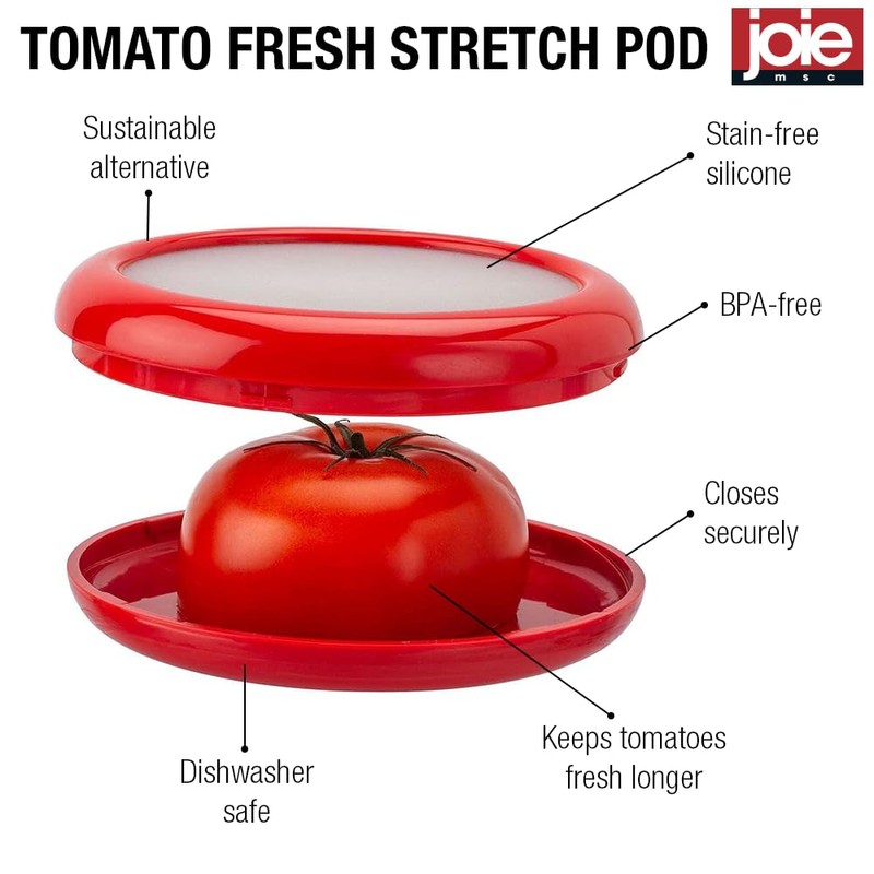 Joie Fresh Stretch Pod Tomato Storage Container, Silicone Food Saver,