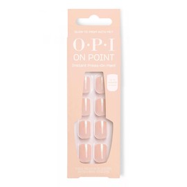OPI OPI On Point Glow to Prom With Me? | Short Squoval Nude Iridescent Press On Nails | With Nail Glue | Long Lasting, Reusable, Non-damaging