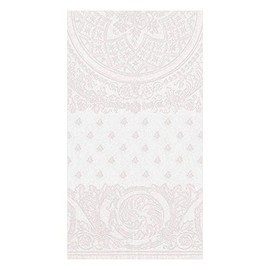 Caspari Jacquard Linen Paper Linen Guest Towel Napkins in White - Four Packs of 12