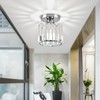 ZYDTRIP Small Crystal Ceiling Light, Silver Crystal Chandelier Modern LED