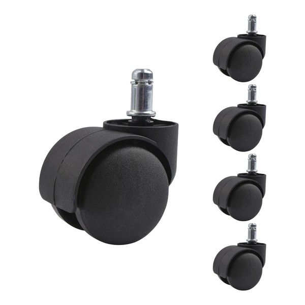 INCREWAY Set of 5 Nylon Wheel Casters, Chair Wheel Replacement