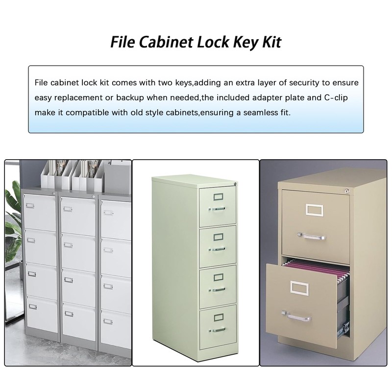 Vertical File Cabinet Lock Kit for HON F24 & F28(2185),Replacement