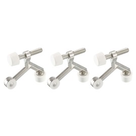 sourcing map Door Stoppers, 3Pcs 2-1/6" x 1-7/9" - Zinc Alloy Hinge Pin Door Stop, K Type Adjustable Door Stopper with Rubber Bumper Tips (Nickel)