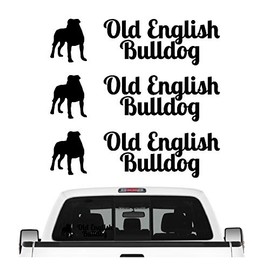 siviwonder Old English Bulldog OEB Sticker Set of 3 Dog Stickers Dog Motif Dog Foil Colour Black, Size 10 cm