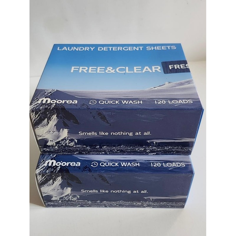 moorea Laundry Detergent Eco Sheets Fragrance Free (240 SHEETS)