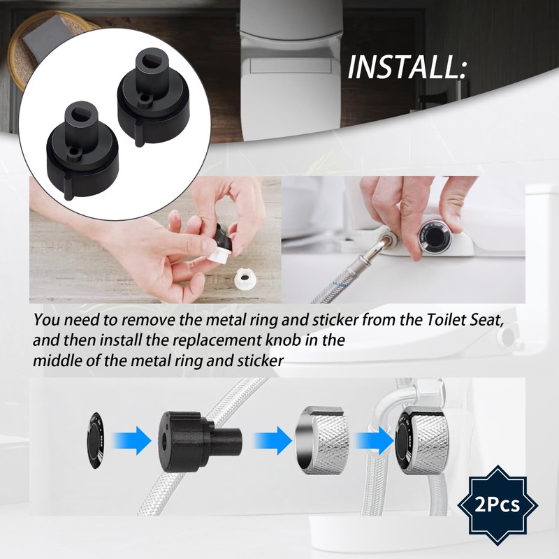 Ciuouient 2Pcs Replacement Knobs,Black,Plug and Play