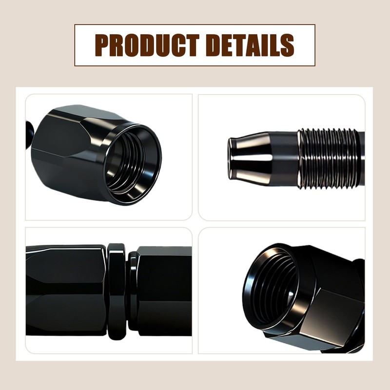 Universal 6AN Hose End Fitting Straight Swivel for CPE Braided
