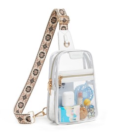 Shrrie Clear Bag for Stadium Events Clear Crossbody Sling Bag Stadium Approved Clear Stadium Purse Backpack Fanny Pack for Women Men for Concert Sport
