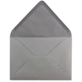 25 DIN C6 Envelopes Grey - 11.4 x 16.2 cm - 120 g/m² Wet Seal Letter Envelopes Without Window for Invitations from Your Glüxx Agent