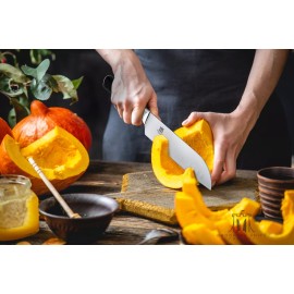 Brooklyn Knife Co Santoku Chef Knife- Japanese Seigaiha High Carbon Steel 7-Inch