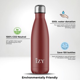 IZY Water Bottle x Originals - Thermos Flask 500 ml - Water Bottle for Adults - Double-Walled Thermos Flask for Hot and Cold Drinks (Powder Coated Red)
