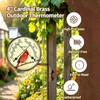 Dunuo 4" Outdoor Thermometer & Humidity Gauge, Brass Cardinal Dial