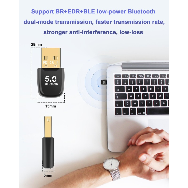 Bluetooth Adapter PC, 5.4 Bluetooth Dongle, Bluetooth Dongle USB, Bluetooth