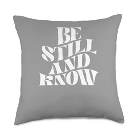 Retro Groovy Faith Be Still And Know Psalm 46 10 Chritian Bi Throw Pillow
