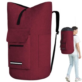 Laundry Bag With 4 Pockets，Laundry Bag With Shoulder Straps，Sturdy Laundry Backpack Heavy Duty，Large Clothes Hamper Bags 115L，College Laundromat Backpack For Dorm Room，Travel Laundry Bags XXL