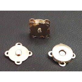 Tia Magnet Button, Clasps, Snaps, Fasteners for Purse, Bags, Clothes and DIY Works- (Golden (SEW)-20mm, 10Pcs (Sets))