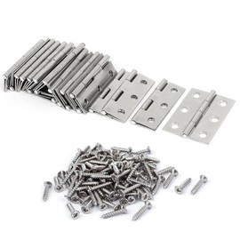 Door Hinge Hinges, Pack of 20 Stainless Steel Hinges, 44 mm Hinges Stainless Steel Door Hinges with 120 Screws