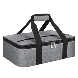 MIAOJIE Insulated Casserole Carrier, Portable Casserole Carrier for Hot or Cold Food Lunch Tote Warmer or Cooler Bag, Lasagna Lunch Bag for Potluck Parties- Fits 9" x 13" Baking Dish-Grey