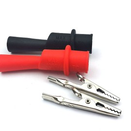 FainWan Juego de 2 pares de clips de cocodrilo de silicona, profesional 1000 V 10 A, kit de prueba de clip de plomo de prueba de plátano, extensión de prueba compatible con sonda de probador de multímetro Fluke HI