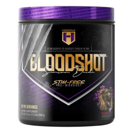 Suplemento en polvo Hosstile BLOODSHOT Pre entrenamiento de STIM FREE sabor uva x 680g                                                                