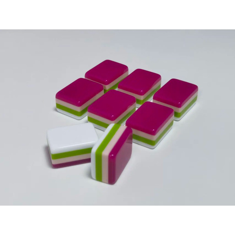 ,160 Acrylic Mahjong Tiles,American Mahjong,Hand-carved Mahjong Tiles,Custom 4-Layer Mahjong,Amara Pink