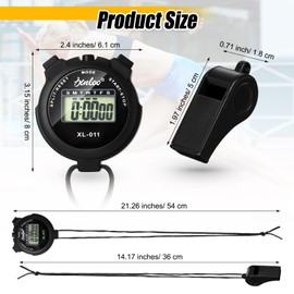 Simgoing 48 Pcs Digital Stopwatch Timer Plastic Whistle Bulk for Sports Coaches Referee Waterproof Watch Timer Whistle with Lanyard Multi Function Electronic Fitness Date Alarm (Multicolor)