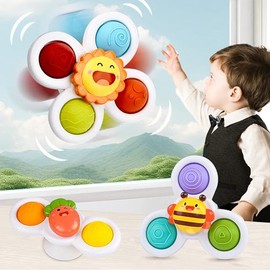 LAWAN 3 Piezas Juguetes Giratorios,Juguete Giratorio con Ventosa，Juguetes sensoriales, Juguetes de baño, Alivio del estrés, etc., los Mejores Regalos para niños y niñas (Edición Especial)