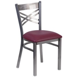 Flash Furniture Metal Dining Chair in Burgundy