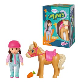 BABY born Minis 906149 Zapf Creation Horse Playset with Mini Doll Kim and Horse with Carrot