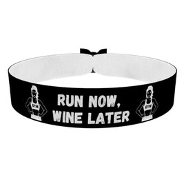 Stoffarmband Run Now Wine Later - Fitness Stoffarmband aus Satin - Wasserfest & Langlebig - Motivationsarmband f√ºr Athleten - Fitness Accessoires & Geschenke - Sport Merch f√ºr Fitnessliebhaber