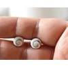 Silver Stud Earrings Shiva Eye Shell - 925 Sterling -