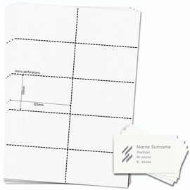 OfficeGear Printable Business Cards 10-up (25 Sheets - 250 Pack) 59mm x 105mm Perforated Custom Printable 150gsm Corporate Name Cards