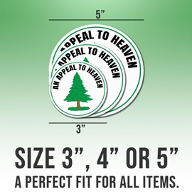 Liberty Tree Stickers an Appeal to Heaven Sticker Circle Vinyl Stickers Weather-Resistant Stickers for Water Bottles Laptop Window Car Size 4"