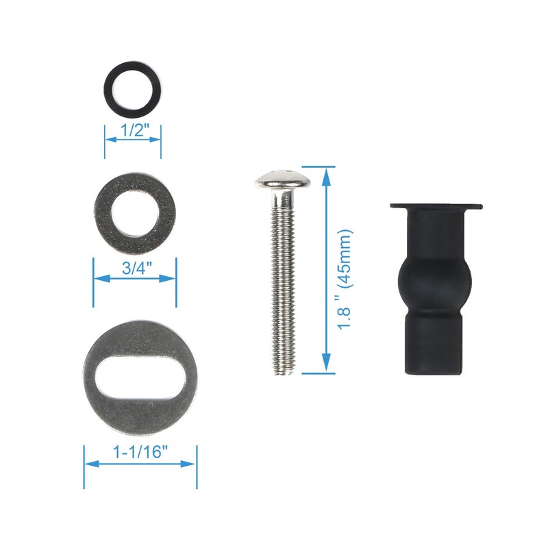 Hibbent 6 Pack Universal Toilet Seat Hinges Screw, Blind Hole