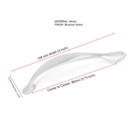 BIRDROCK HOME Decorative Oval Handle Pull - Brushed Nickel - 25 Pack - 3.75 Inch Kitchen Cupboard Furniture Cabinet Hardware Drawer Dresser Pull