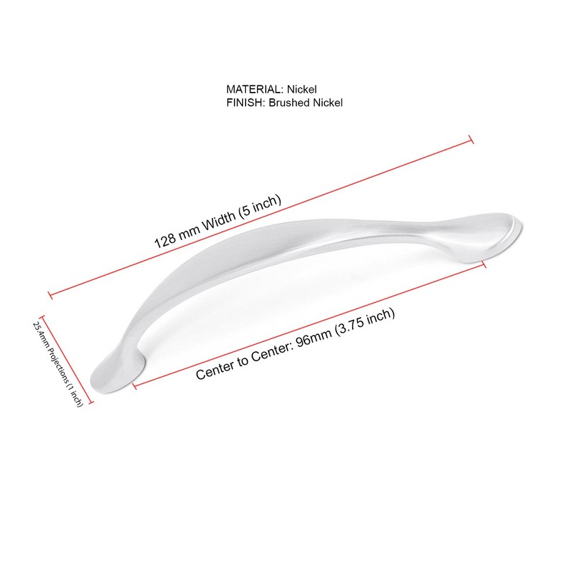 BIRDROCK HOME Decorative Oval Handle Pull - Brushed Nickel -