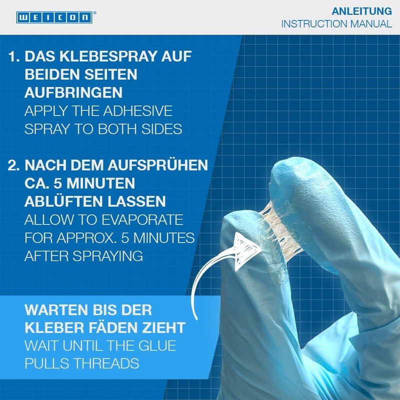 WEICON WEICON Sprhkleber 500 ml, transparentes Klebespray, fr leichte Materialien,
